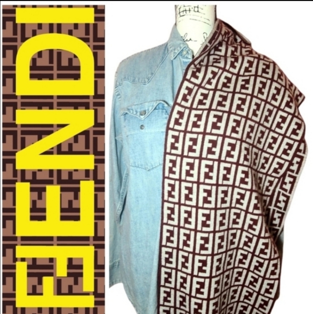 🏅FENDI Zucca Wool Scarf🍭GIFT🎵TRENDING